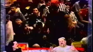 Hardcore wrestling match Avil Graves VS. Jason Knight (plays in background) P.H.W weekly interview