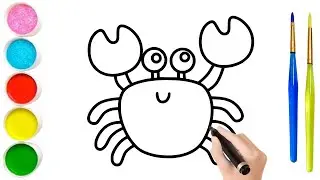 How to draw a Cute Crab for Beginners, Drawing & Colouring, Drawing Easy, Drawing for Beginners