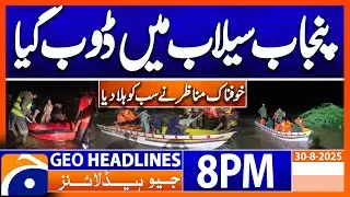  𝐅𝐥𝐨𝐨𝐝𝐬 in Punjab - 𝐋𝐚𝐭𝐞𝐬𝐭 𝐍𝐞𝐰𝐬 𝐔𝐩𝐝𝐚𝐭𝐞𝐬 | Headlines Geo News 8 PM | 30 August 2025