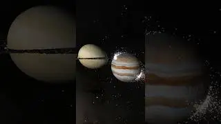 what if Saturn and Jupiter Collided?!!  #shorts #spacesim #spacesimulator