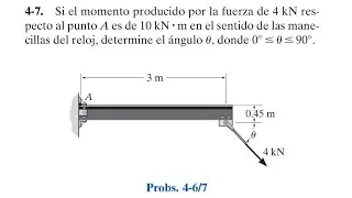Capítulo 4: Resultantes de Sistemas de Fuerzas. Problema 4-7 (Estática R.C. Hibbeler. 12a Ed.)
