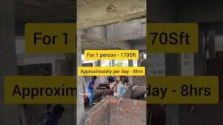 Labour Estimation For Brick work 🧱 #civilsitework #brickwork #wall #civilsite #shorts