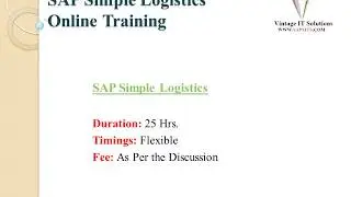SAP Simple Logistics Course Content video | SAP S4 HANA Simple Logistics Training
