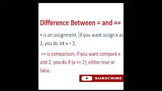 Difference Between = and ==