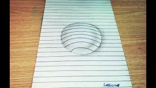 How to draw circle on  paper.- Create 3D trick art, optical illusion