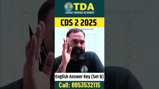 CDS 2 2025 English Answer Key (Set B) | CDS English Answer Key PDF #cds #cdsanswerkey