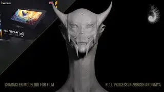 Character 3d Modeling For Film VFX - Full Tutorial Maya, ZBrush, Houdini, Xencelabs Pen Display 16