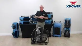 XPOWER FD 650DC 1 2HP 9500 CFM Variable Speed Enclosed Brushless DC Motor High Velocity 24&rdquo; Drum Fan