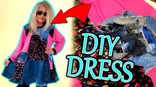 How To Sew Boho Dress from Denim and Sweaters/DIY Tutorials#fashion #tutorial #sewingtutorial #diy