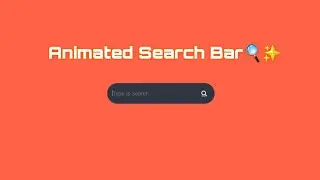 Animated Search Bar with Icons | HTML & CSS Only 