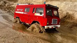 RC Volvo C303 Firetruck OFFROAD Mudding - Traxxas Trx-4 #rcoffroad #trx4 #mudoffroading