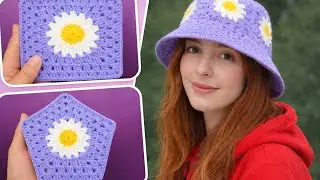 Crochet granny square hat/cap #crochet #crochettutorial 