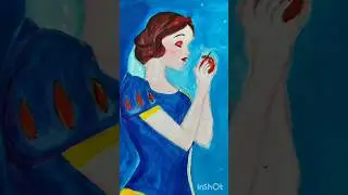The poisoned kiss snow white paint with Acrylic paint #shots #acrylicpainting #watercolor