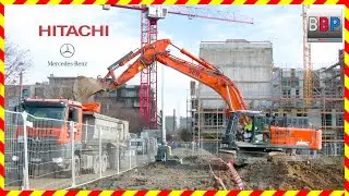 Hitachi ZX490 & Mercedes-Benz Trucks, Heilbronn, 2023. #1 #hitachi  #erdbau