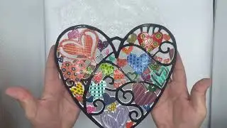 WHB-1 - Beautiful metal Heart wall ornament, hand-painted