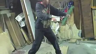 having fun in the garage