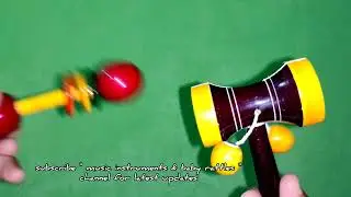 Wooden Dumbbell Rattle vs Wooden Damru Pellet Drum Sound Effect | Wooden Musical Instruments Playing
