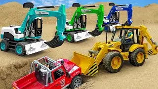 Mega RC Construction Site Action RC Excavator Dump Trucks Wheel Loader Dozer Tractors RC Vehicles