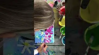 Painting flowers! Paint a colourful floral with acrylics.