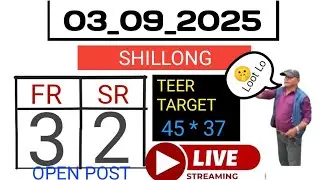 SHILLONG TEER FORMULA 03_09_2025🔴Live Stream shillong teer fix |Shillong Teer Target🎯Special 2 guti