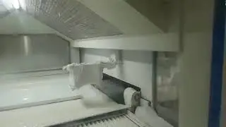 2 UV automatic spraying line joined together for wooden door primer coat.