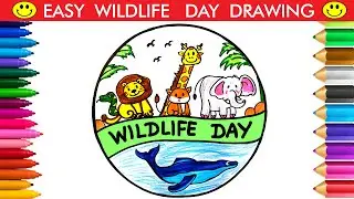 World Animal Day Drawing | World Animal Day Poster | Save Animals Poster | Save Wildlife Poster