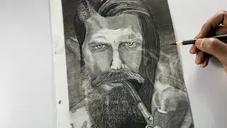 Smoking man face drawing | Gem Arts