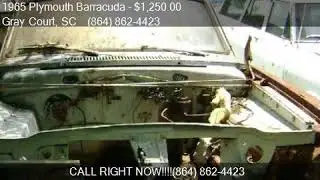 1965 Plymouth Barracuda  for sale in Gray Court, SC 29645 at