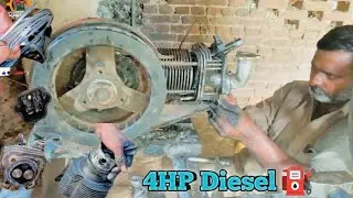 4 HP Peter Engine Ki repairing Bank polish aur head ka kam ring Piston slip Kiya