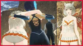 Wotah swimming scene with swimsuit outfits - Xenoblade Chronicles 3 Wave 2 DLC