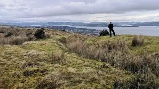 EXPLORING SCOTTISH ROMAN FORTLET. Lurg Moor Earthwork Remains above Greenock, Scotland (1.2.2021)