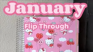 January Flip Through of my Erin Condren Hello Kitty Life Planner