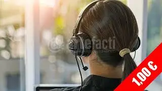 Customer Support Headset Operator Rear View HD Stock Video