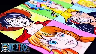 COLORING 6 CHARACTERS OF ONE PIECE | ANIMATION VS REALISTIC | LUFFY, NAMI & ....