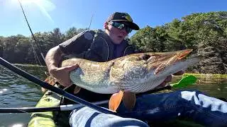 HUGE Northern Pike Destroys My Chatterbait! (Wisconsin Kayak Fishing)