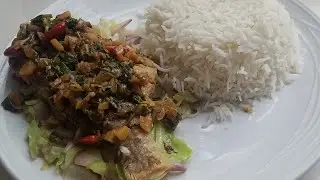 Thai crispy fried fish with chilli garlic sauce