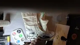Painting shoes for blacklight rave part 1