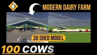 100 COWS MODERN DAIRY FARM SHED 3D MODEL | GLOBAL DAIRY TECH #viral #dairyfarm #cattlefarm