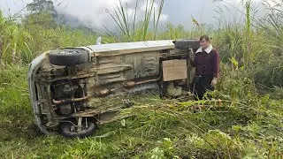 Full video: Girl rescues overturned car and repairs and restores the car's engine.