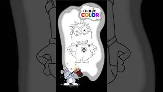 How to draw Minion - Easy Draw Magic Color for kids - Magic Color
