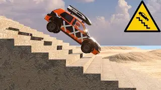 CARS Vs. STAIRS #02  | BEAMNG.DRIVE | #WRECKX