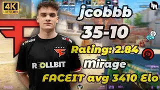 jcobbb (35-10) Rating: 2.84 (Mirage) | FACEIT avg 3410 Elo | Jan 13, 2026 #faze #jcobbb