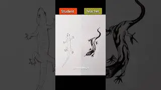 How to draw a Realistic Lizard 🦎 😱🔥#drawing #youtubeshorts #shorts #trending #@ArtwithBir_9