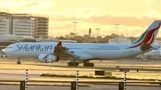 Srilankan Airlines A330 flight landed at Sydney Airport and heading to the gate