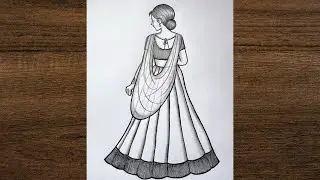 How to draw a Girl backside drawing / Easy transition girl drawing / Easy drawing 
