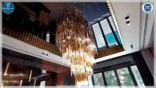 stretch ceiling with chandelier