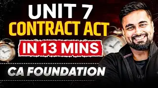 CA Foundation - Contract Act Unit 7 in 13 Mins #cafoundation #shantamgupta