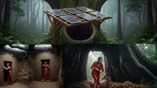 Building a Secret Room Inside a Tree Under Ground | ASMR WoodCraft