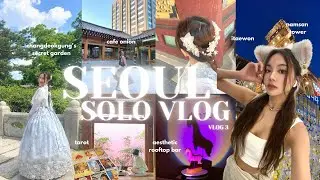 SOLO trip to SEOUL 🇰🇷 hanbok rental, getting my future read & going to aesthetic cafes & rooftop bar