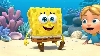 O Bob Esponja escorregou numa bolha pegajosa AV1 | Funny Toddler Song | Kids Rhymes